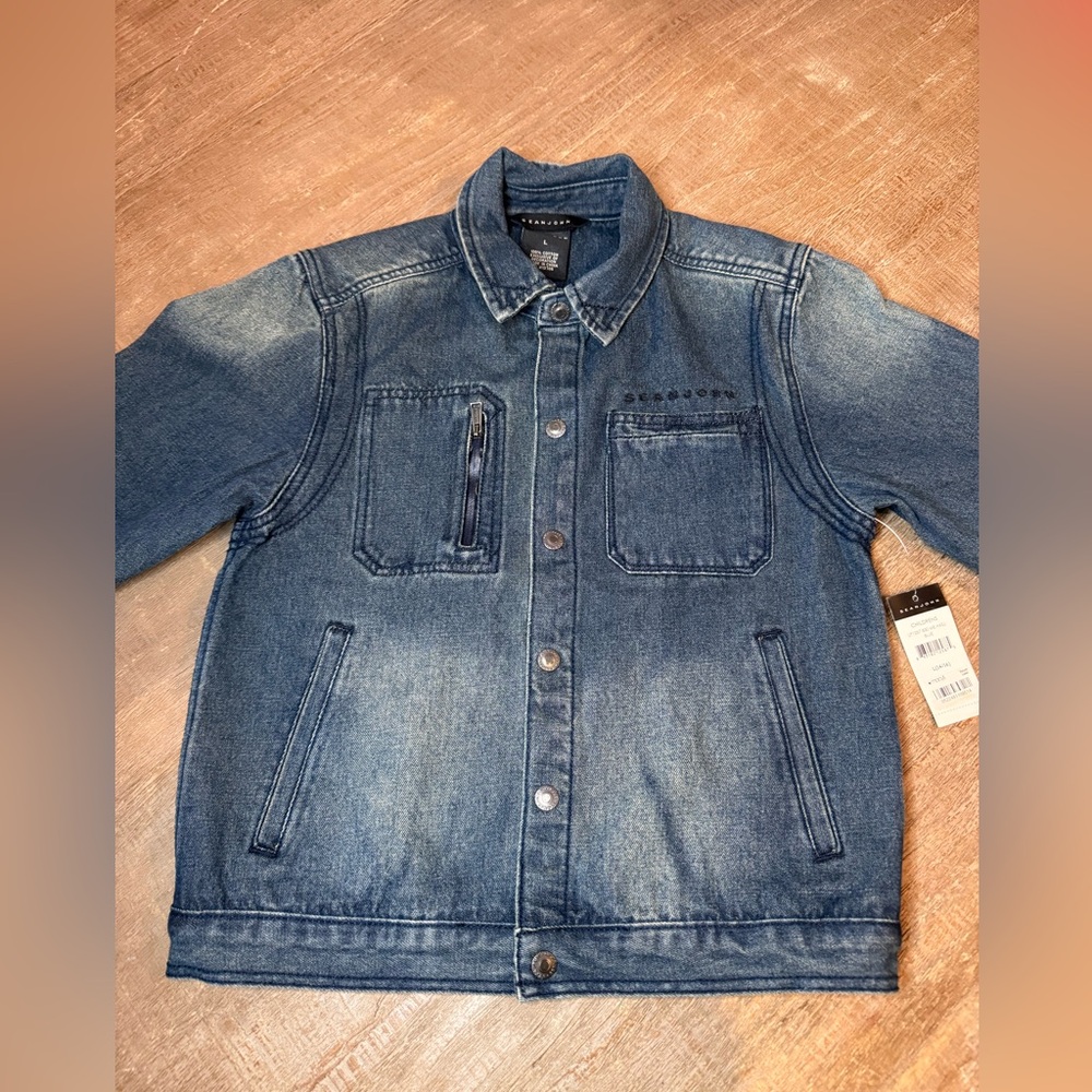 Sean John Boys Blue Denim Trucker Jacket Size Large L New With Tags WTX001